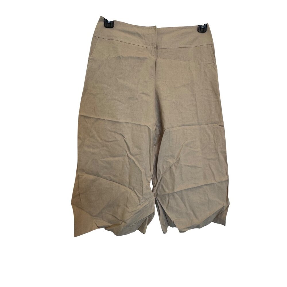 Byerwear Womens Sand Beige Linen Culotte Pants Size 9 New